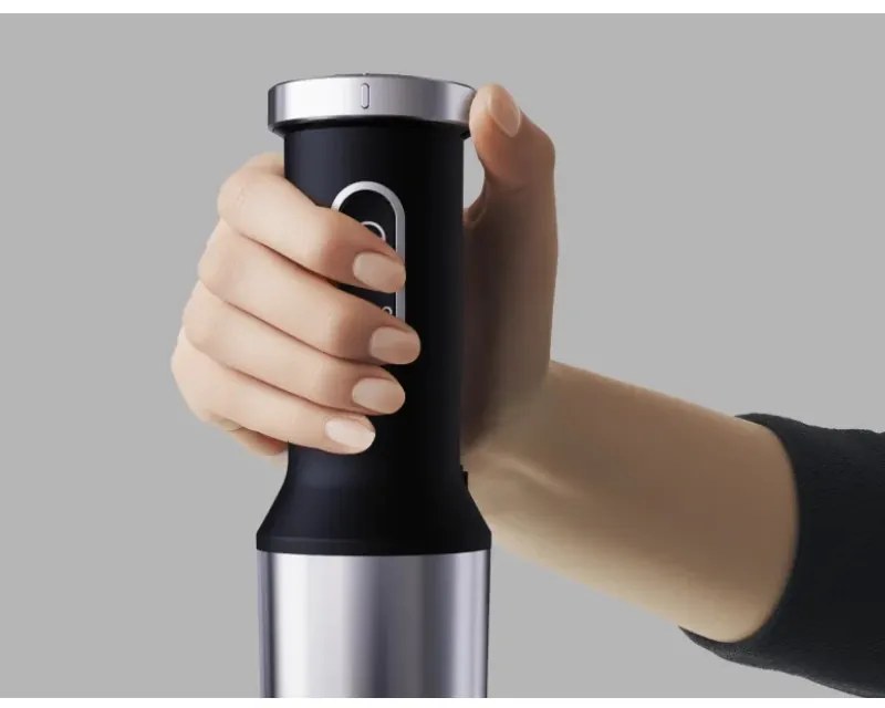 Пасатор, чопър и миксер 3в1 AENO AHB0004B, 1200W, 0.5 л, 18 степени, Турбо, DC мотор, Черен/инокс