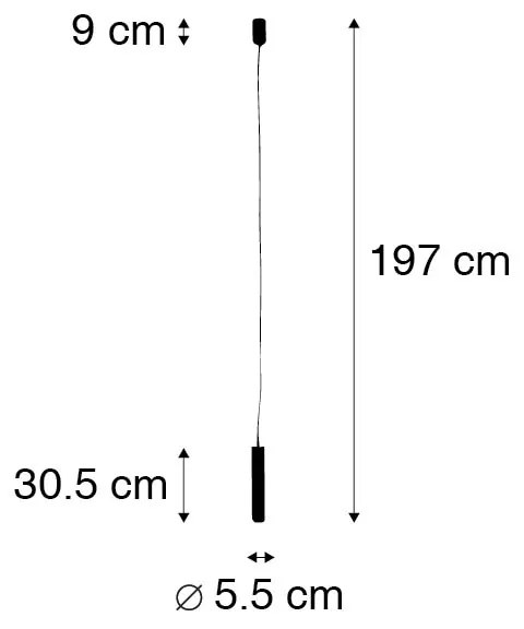 Интелигентна дизайнерска висяща лампа черна, вкл. WiFi GU10 източник на светлина - Tuba Small