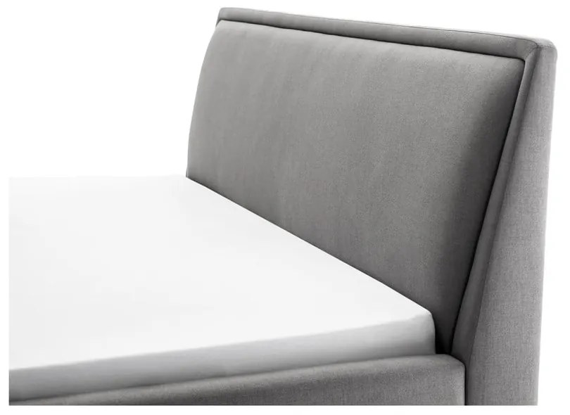 Светлосиво двойно тапицирано легло с място за съхранение с включена подматрачна рамка 180x200 cm Frieda – Meise Möbel