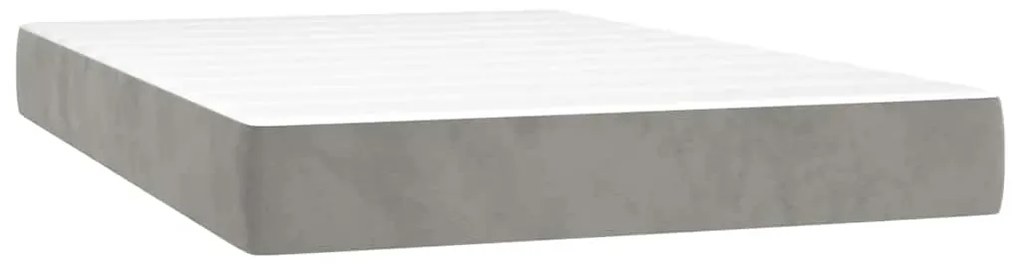 4016612 vidaXL Матрак за легло с покет пружини светлосив 120x220x20 см кадифе