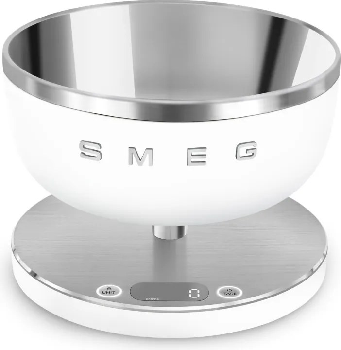 Кухненска везна Smeg Collezione KSC01WHMWW, До 5 кг/5 л, ТАРА, LED дисплей, Противоплъзгаща се основа, Автономия до 36 часа, Бял мат