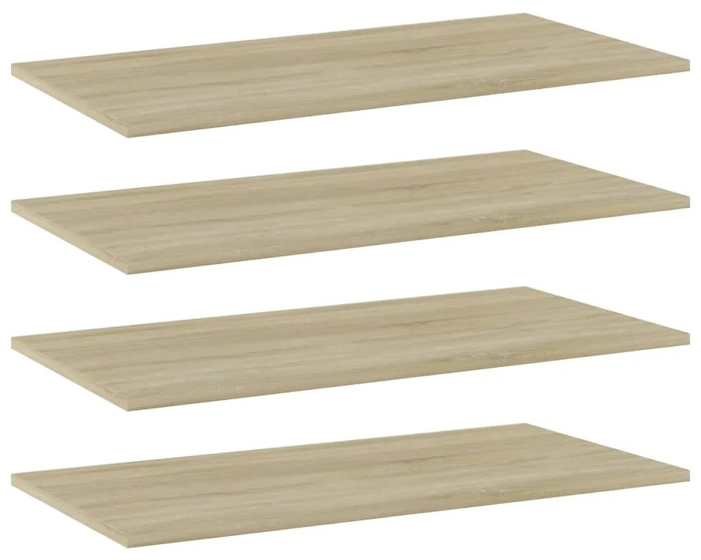 805336 vidaXL Рафтове за етажерка, 4 бр, дъб сонома, 80x40x1,5 см, ПДЧ