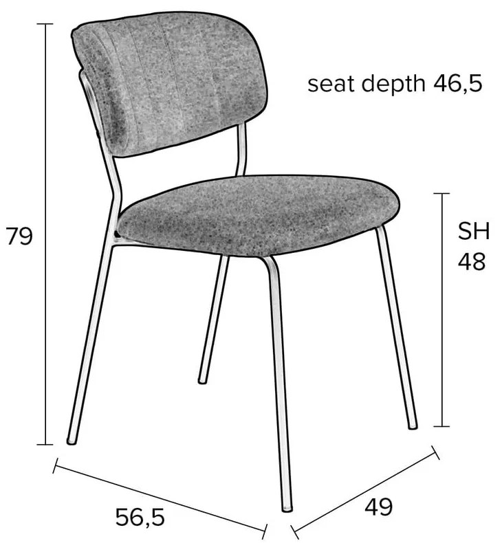 Тъмнозелени трапезни столове в комплект от 2 броя Jolien - White Label