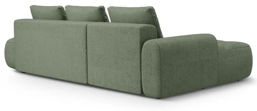 Зелен сгъваем/с място за съхранение ъглов диван (ляв ъгъл) Linz – Cosmopolitan Design