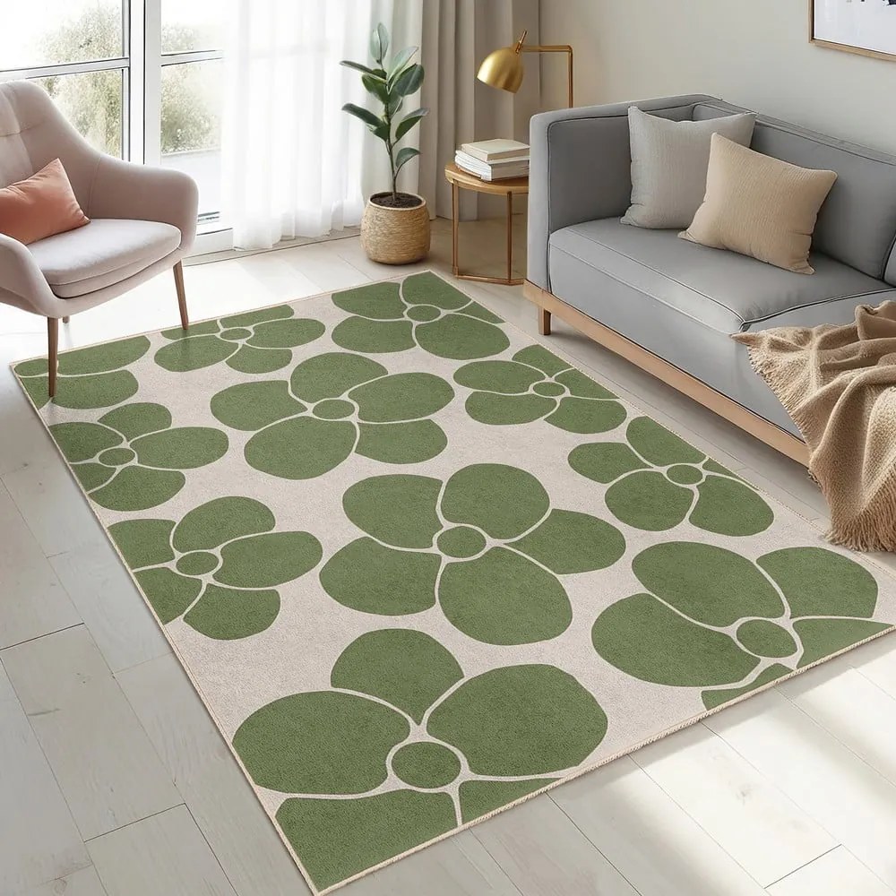 Зелен килим подходящ за пране 160x230 cm Green Meadow – Mila Home