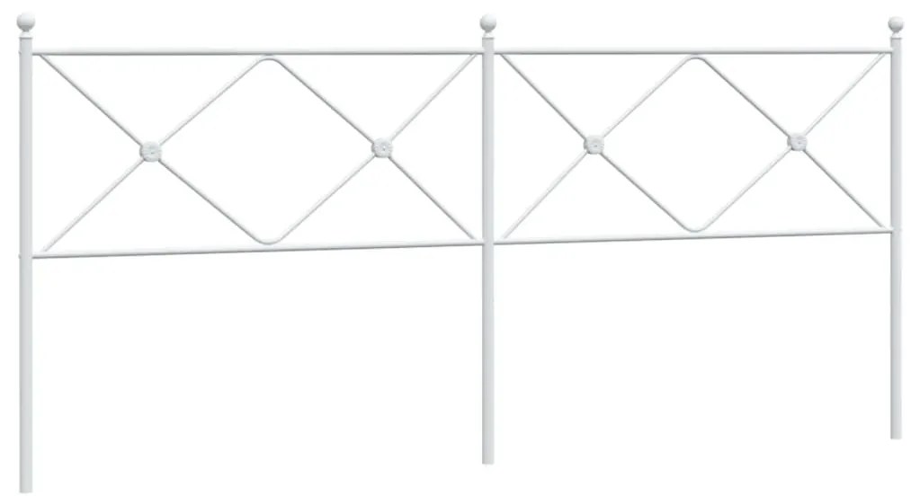 376588 vidaXL Метална резервна табла за легло, бяла, 193 см