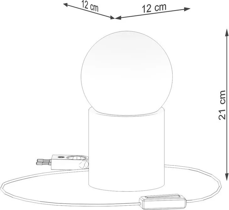 Бяла/естественa настолна лампа със стъклен абажур (височина 21 cm) Surtur – Sollux