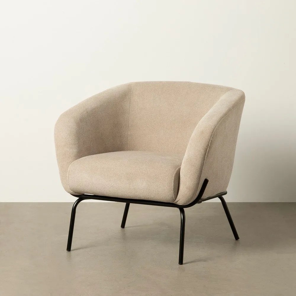 Бежово шенилово кресло Classic – Ixia