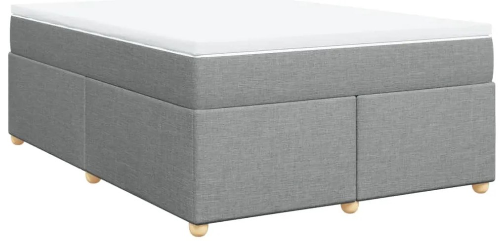 3285373 vidaXL Боксспринг легло с матрак, светлосиво, 140x190 см плат