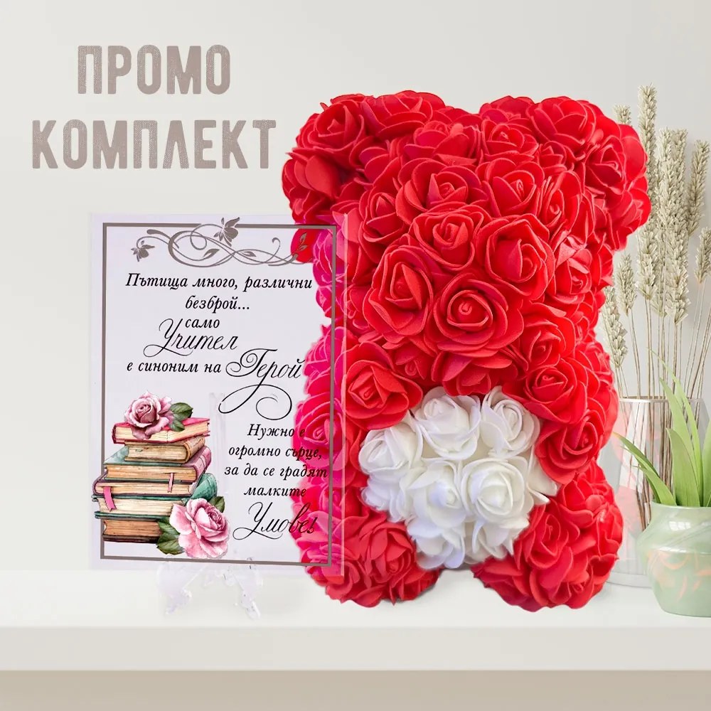 Промо комплект мече и акрилна картина за учител