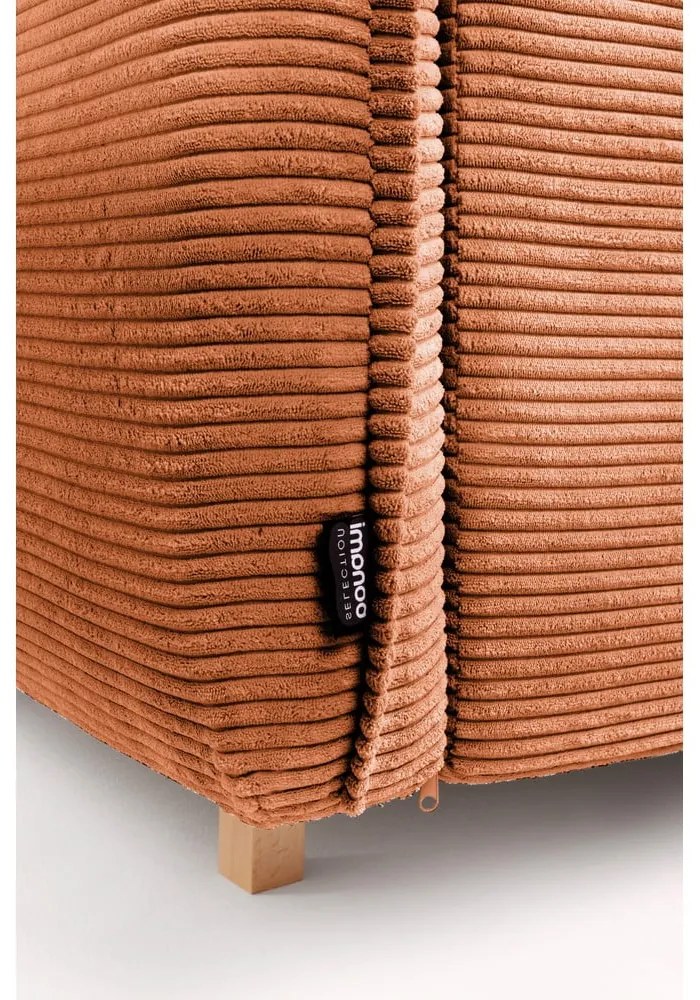 Оранжев сгъваем ъглов диван от рипсено кадифе (десен ъгъл/"U" форма) Tori – Bonami Selection