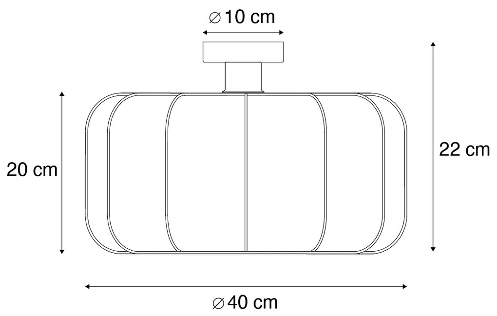 Japandi таванна лампа бяла 40 см - Madleine