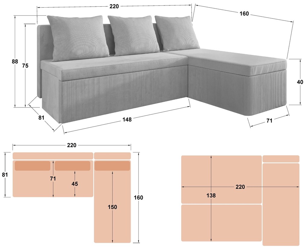 Разтегателен диван Рени