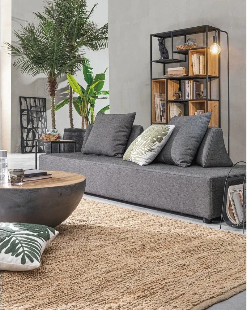 Сива/в естествен цвят метална кръгла масичка за кафе ø 90 cm Lancaster – Bizzotto