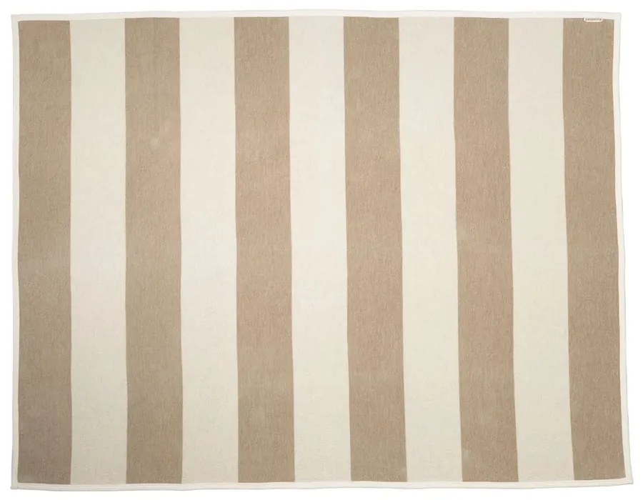 Бежово и кремаво одеяло със смес от вълна 140x180 cm Bob Mud Vanilla – Pappelina
