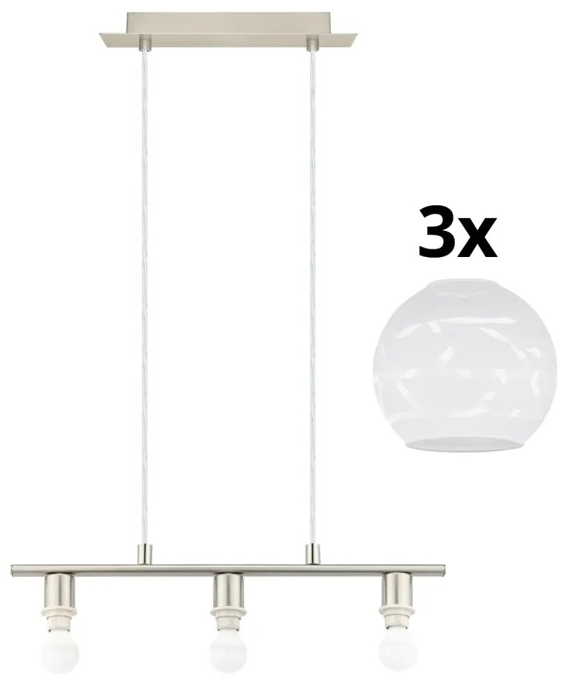 Eglo - LED Пендел MY CHOICE 3xE14/4W/230V хром/бял