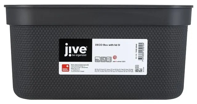 Пластмасова кутия за съхранение с капак Deco - Rotho