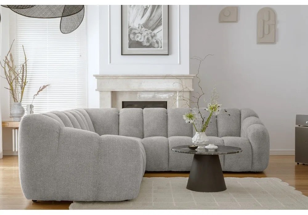 Светлосив ъглов диван Shell – Miuform