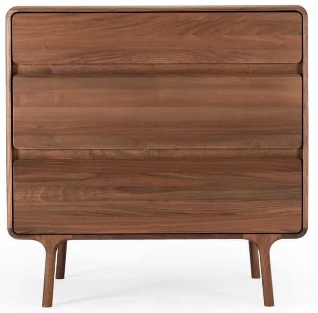 Кафяв скрин от масивен орех 90x90x45 cm Fawn – Gazzda