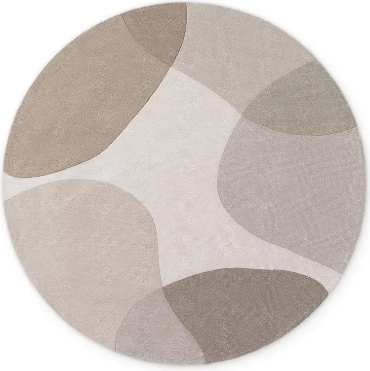 Бежов ръчно изработен вълнен кръгъл килим ø 200 cm Hackney Clarissa – Ted Baker