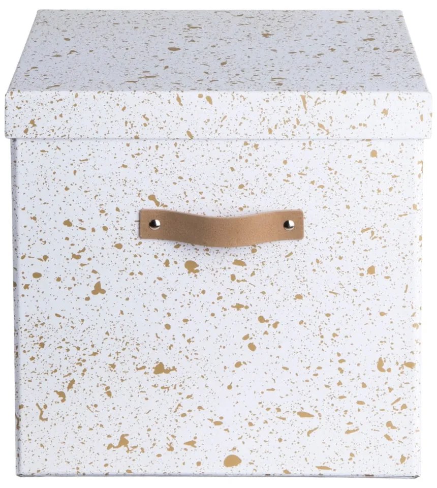 Кутия за съхранение в златисто и бяло Logan - Bigso Box of Sweden