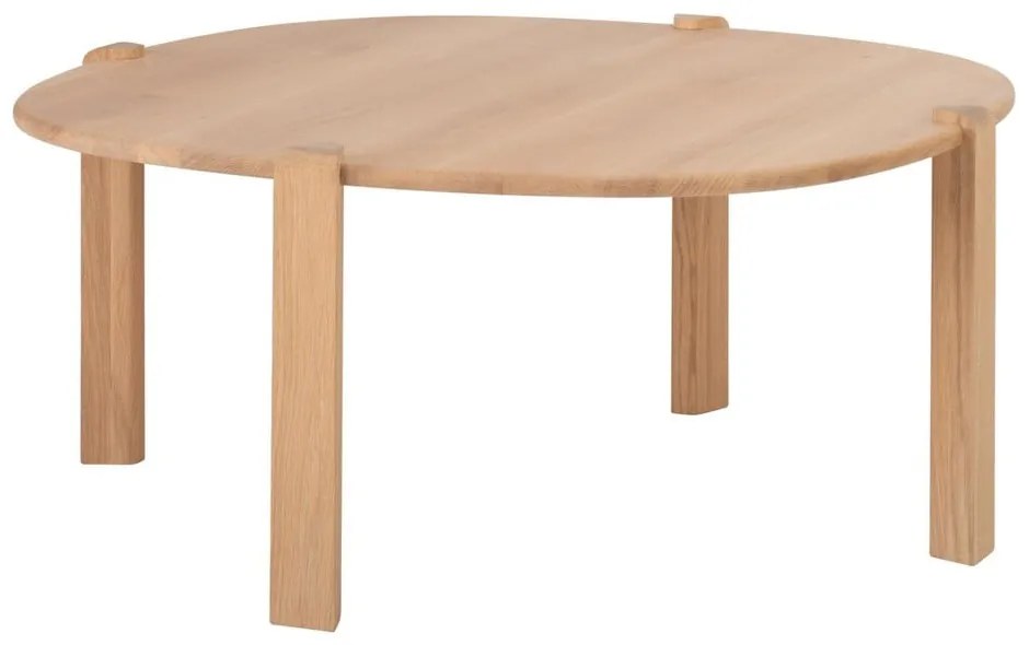 Кръгла масичка за кафе от масивен дъб в естествен цвят ø 100 cm Kulin – Gazzda