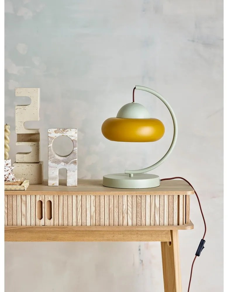 Настолна лампа в цвят жълта охра и кремаво (височина 34,5 cm) Bubble – Bloomingville