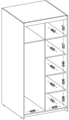 Гардероб Ester 2D 2 врати-Lefkas Oak