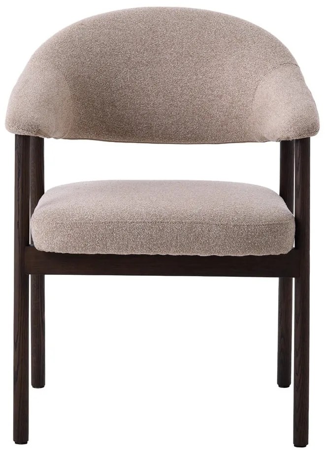 Бежови трапезни столове в комплект с подлакътници 2 бр. от масивен дъб Elk – Unique Furniture