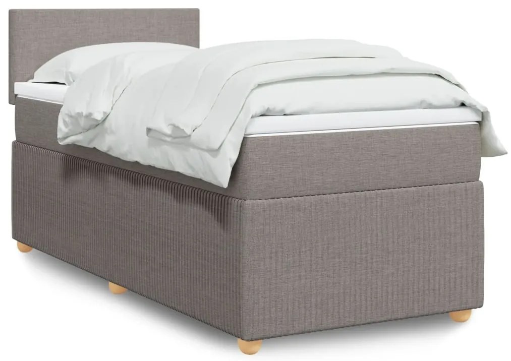 3287336 vidaXL Боксспринг легло с матрак, таупе, 90x200 см, плат
