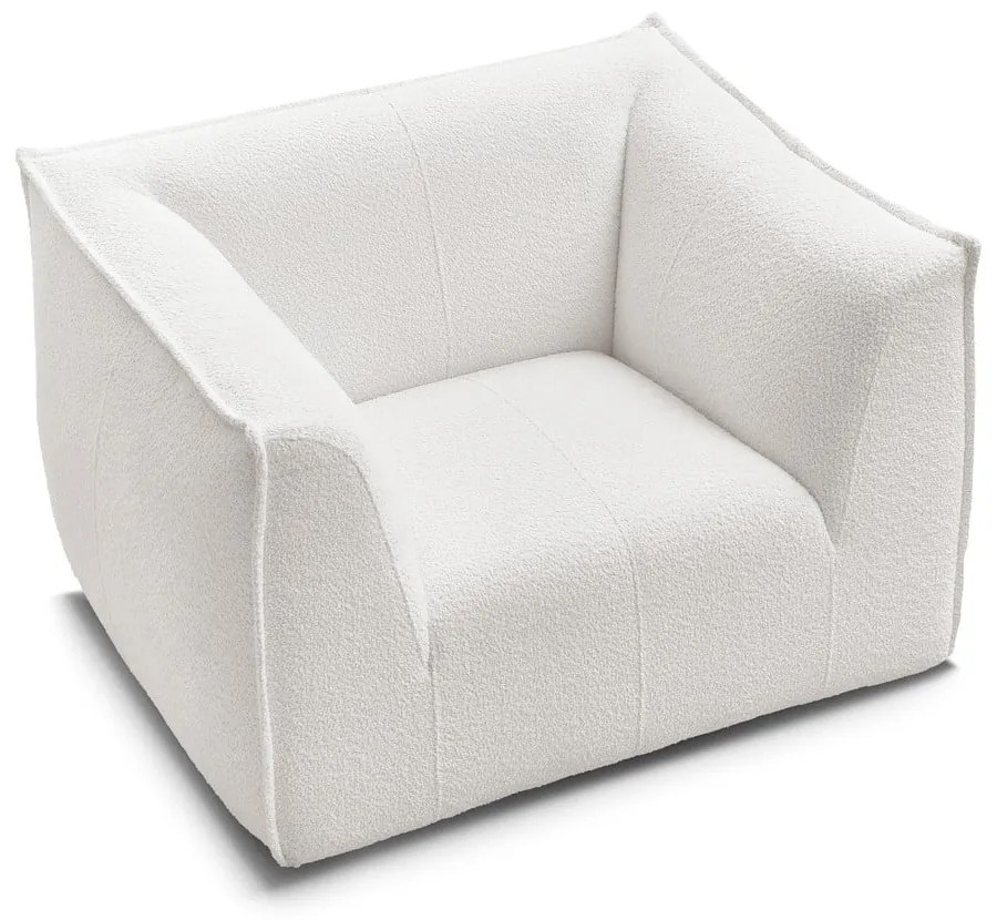 Бяло кресло от прежда с примки от букле Giorgia – Bobochic Paris