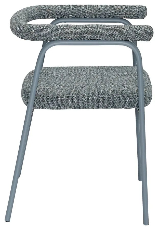 Сиви тапицирани трапезни столове в комплект с подлакътници 2 бр. Ecto – Hübsch