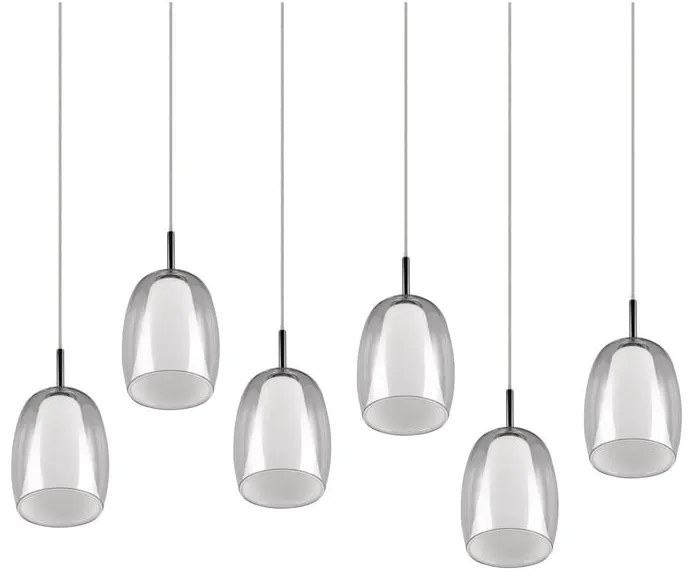 Висяща лампа със стъклен абажур в сребристо Barret - Trio Select