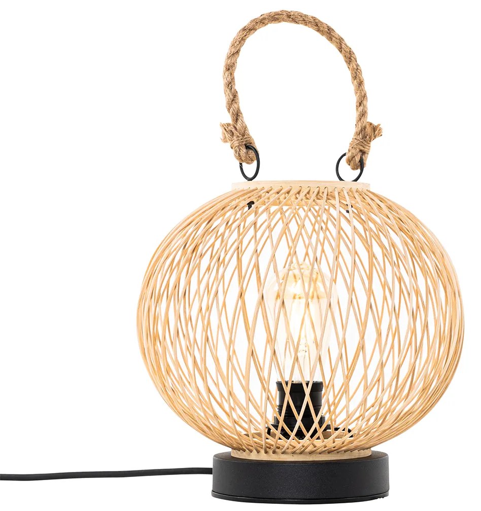 Рустикална настолна лампа за външна употреба от ратан - Calamus
