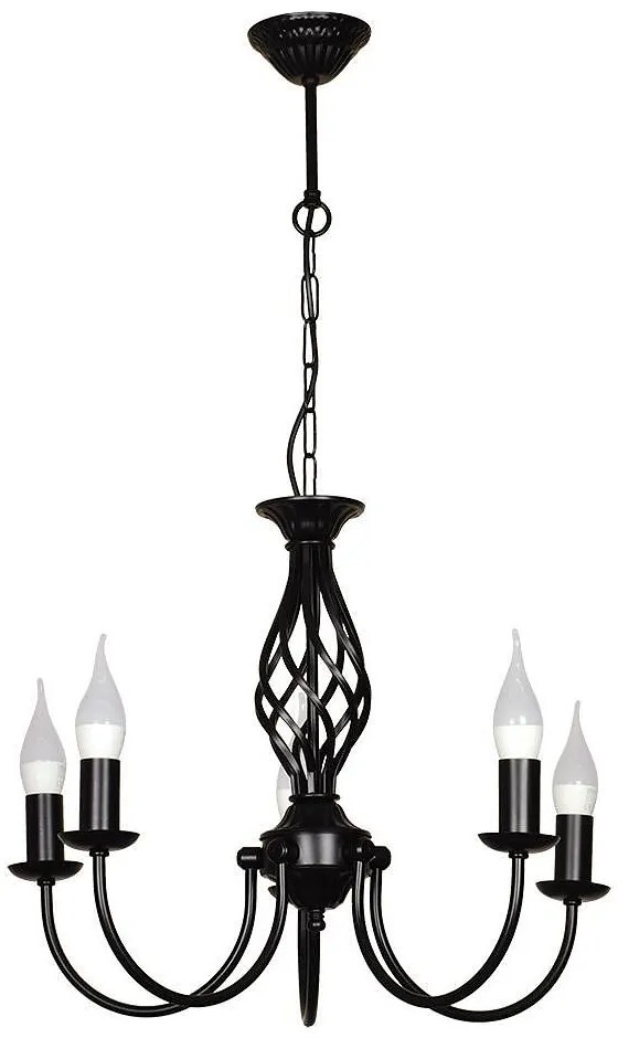 Полилей КОМО, черен, 5xE14