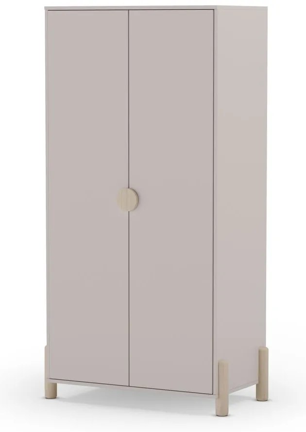 Кремав детски гардероб от масивен бор 93x180 cm Enola – Marckeric