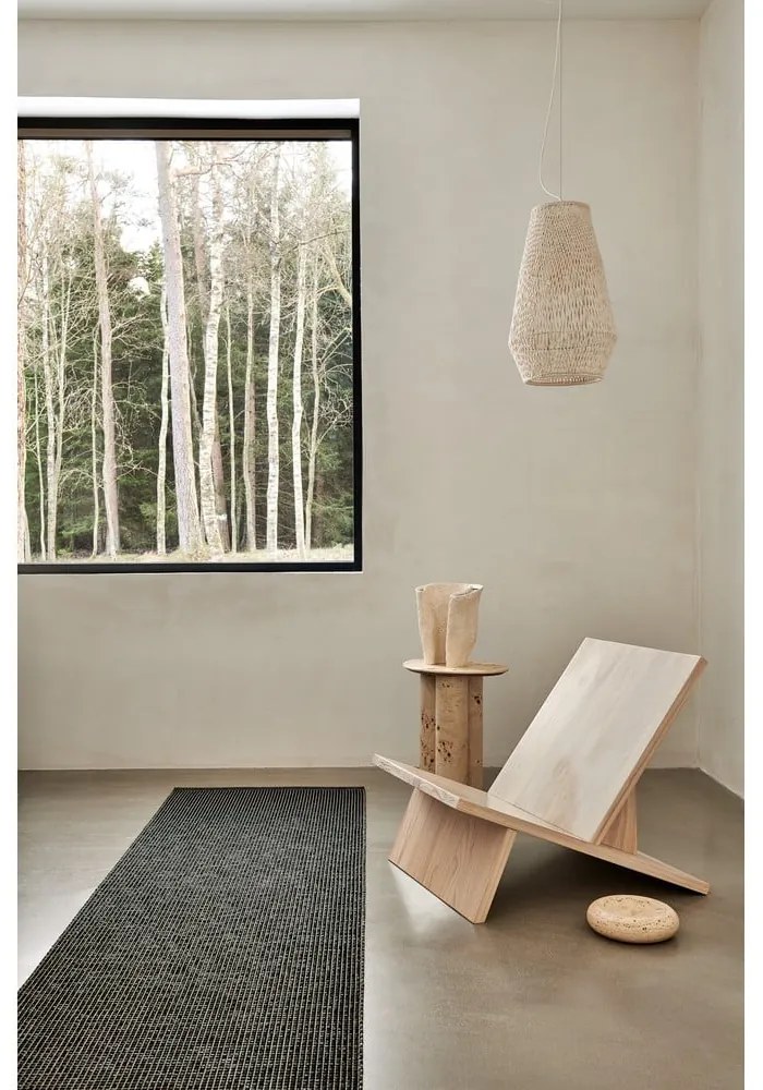 Антрацитна пътека за открито и закрито 70x300 cm Emm Black Linen – Pappelina