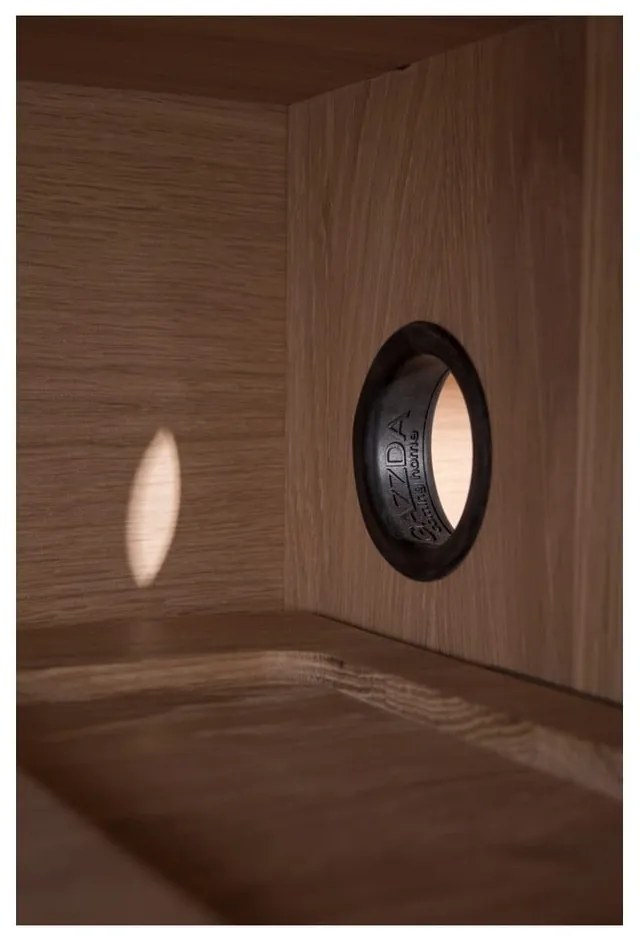 Черна/естествена маса за телевизор от масивен дъб 180x64 cm Fina – Gazzda