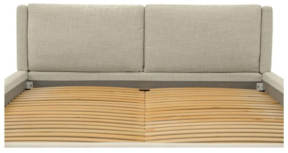 Бежово тапицирано двойно легло с включена подматрачна рамка 160x200 cm Dreamer – Scandic
