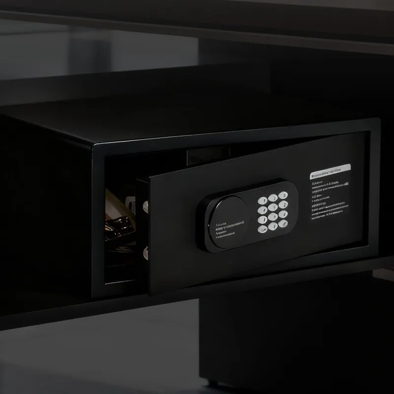 Електронен сейф Adler AD 1045, 200x420x370 мм, 14 л, Блокиране след 4 грешни опита, Предупреждение за изтощена батерия, Черен