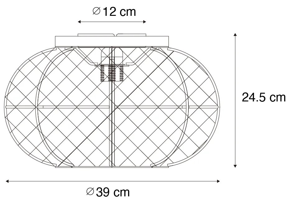 Ориенталска таванна лампа естествен цвят - Rob