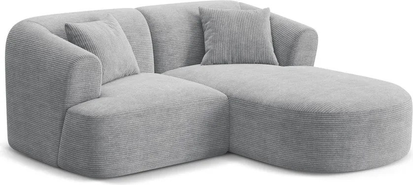 Светлосив ъглов диван от рипсено кадифе (десен ъгъл) Campi – Cosmopolitan Design