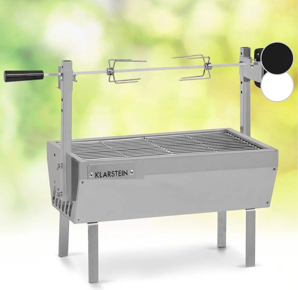 Klarstein Sauenland Mini, ротационен грил със шиш, въртящ се шиш, 4 W, макс. 12 кг, неръждаема стомана