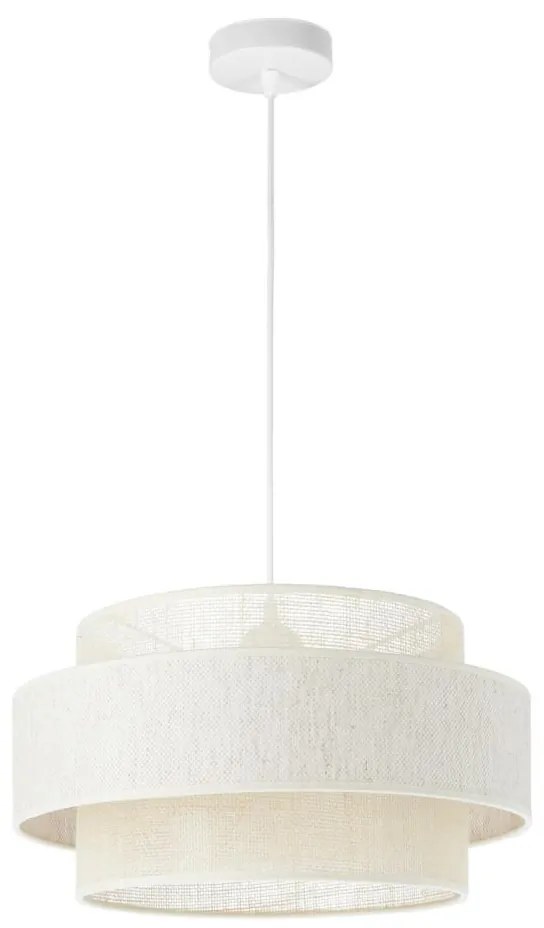 Полилей на кабел BOHO 1xE27/60W/230V Ø 40 см крем/юта