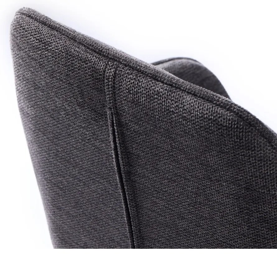 Тъмносив тапициран бар стол с регулируема височина/с подлакътници (височина на седалката 65 cm) Nolan – Unique Furniture