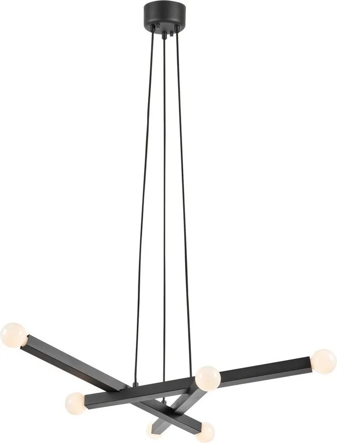 Черно метално висящо осветително тяло Stack – Markslöjd