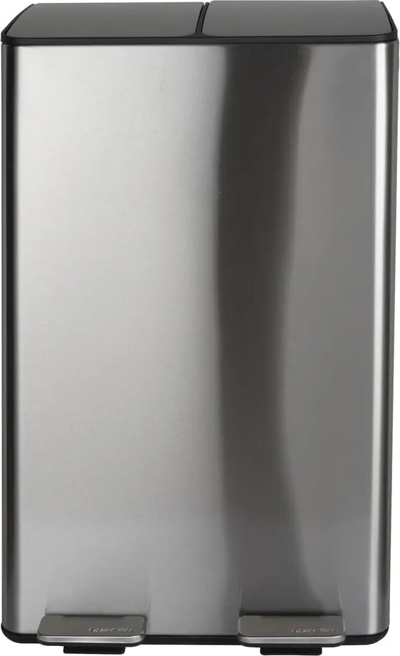 Стоманено кошче за боклук 2x30 l за рециклиране с педал в матово сребрист цвят Aliya – Spirella