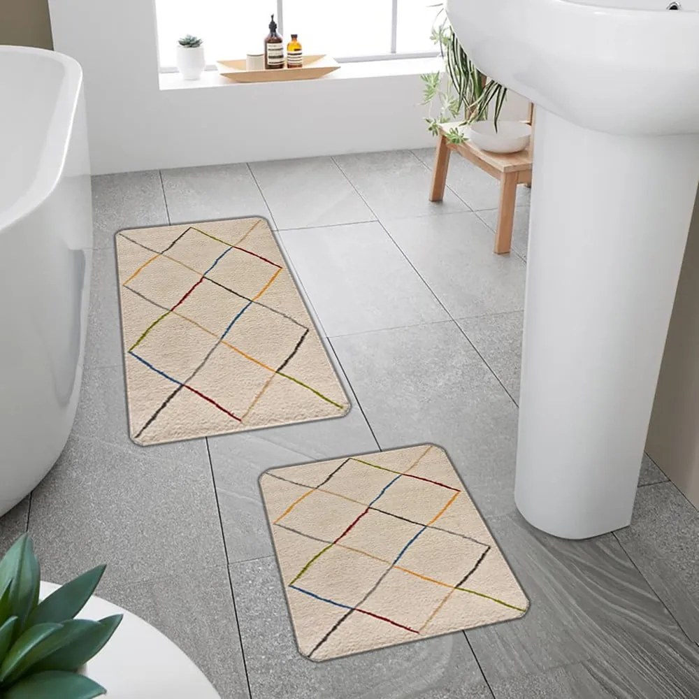 Бежови килими за баня в комплект 2 бр. 60x100 cm – Mila Home