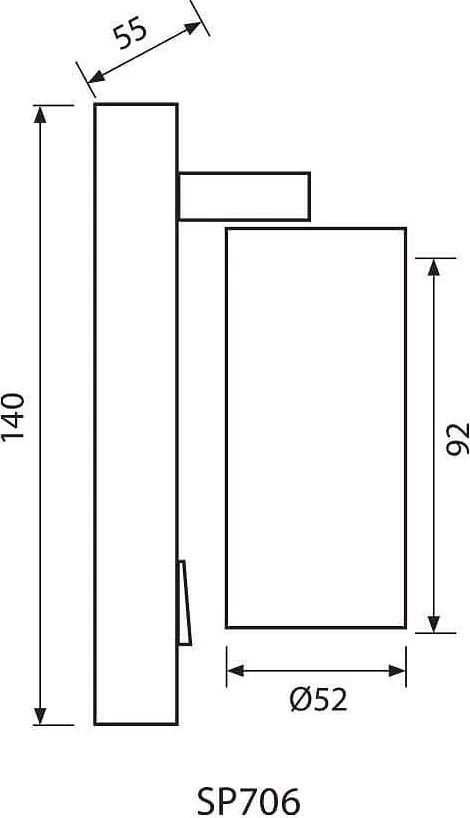 Спот за стена с прекъсвач LUX, бял, 1хGU10