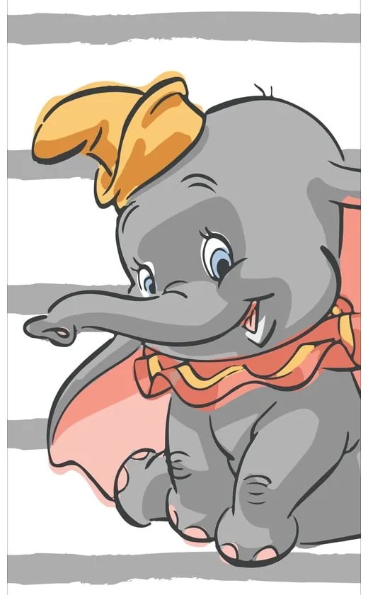 Бяла-сива памучна детска кърпа 70x140 cm Dumbo "Stripe" – Jerry Fabrics
